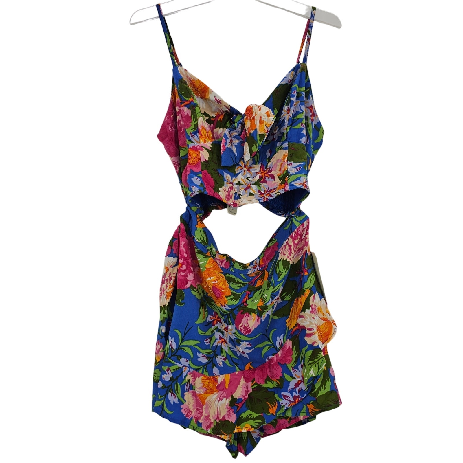 Lottie & Holly Womans Size M 2 Piece Outfit Floral Crop Tank Top & Skort Set New
